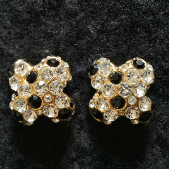 Designer Blanca Signed Costume Clip On Earrings Cl - Picture 3 of 4